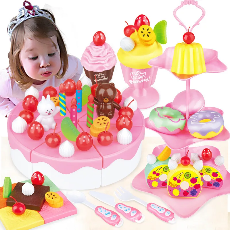 46PCS DIY Birthday Cake Model Toys Pretend Play Toy Early Educational Toy Cutting Kitchen Food With Candle Gifts For Girls
46PCS DIY Birthday Cake Model Toys Pretend Play Toy Early Educational Toy Cutting Kitchen Food With Candle Gifts For Girls