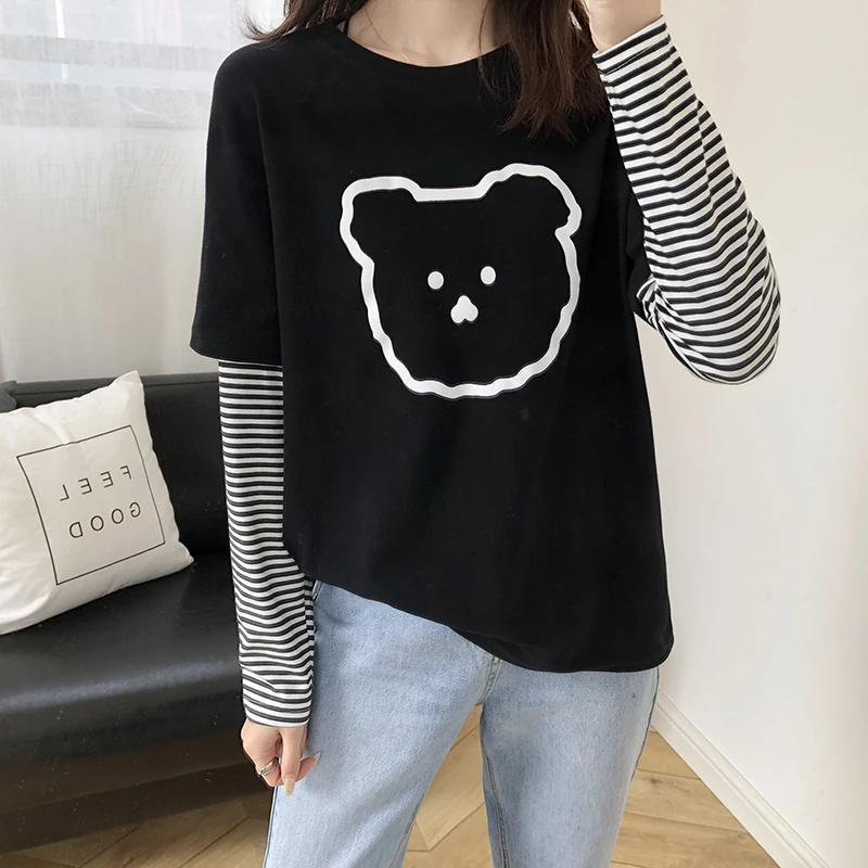 Женская Толстая футболка с длинным рукавом, черная Повседневная Базовая футболка в полоску, зима-осень 2021
Женская Толстая футболка с длинным рукавом, черная Повседневная Базовая футболка в полоску, зима-осень 2021