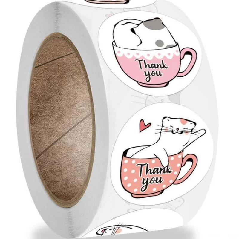 Kawaii Cat Thank You Stickers 500pcs Round Cartoon Animal Adhesive seal Labels for Greeting Cards Gift Decoration Stationery
Kawaii Cat Thank You Stickers 500pcs Round Cartoon Animal Adhesive seal Labels for Greeting Cards Gift Decoration Stationery