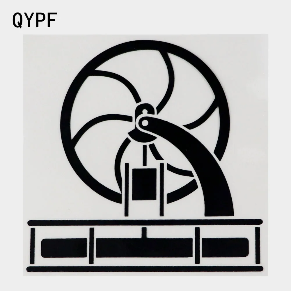 

QYPF 13,2 см × 13,3 см, крутая виниловая Автомобильная наклейка для модели двигателя, черного/серебристого цвета 2A-0169