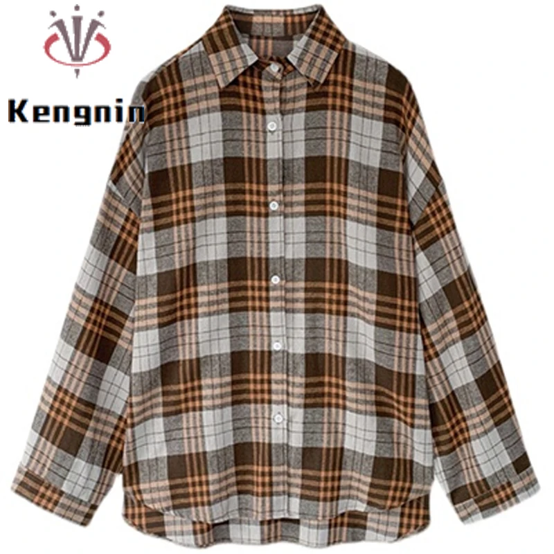 Print Plaid Women's Shirts 2022 Spring Autumn Loose Office Ladies Work Blouse and Shirts Long Sleeve Casual Female Tops KN348
Print Plaid Women's Shirts 2022 Spring Autumn Loose Office Ladies Work Blouse and Shirts Long Sleeve Casual Female Tops KN348