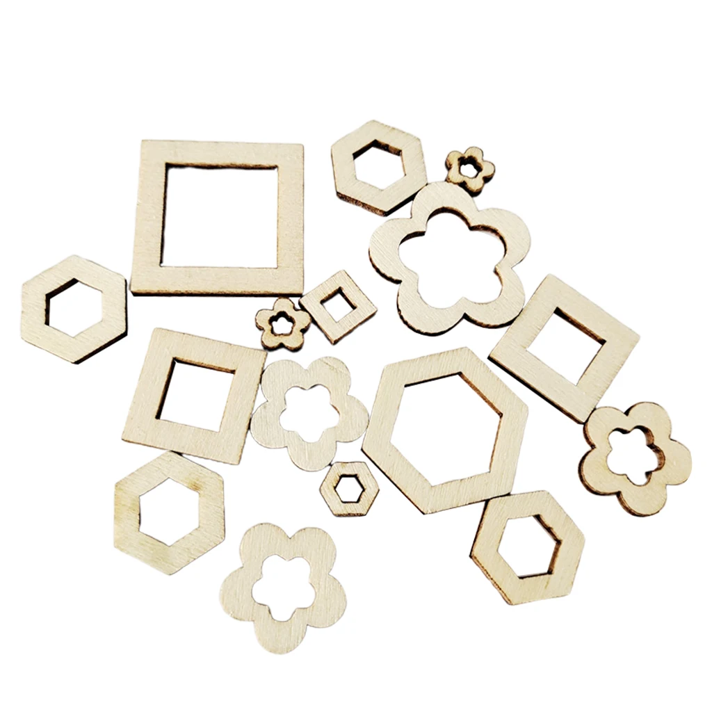 100Pieces Hollow Square Flowers Hexagon Wooden Shape Unfinished Wooden Embellishment Pieces for Paints Scrapbooking Craft
100Pieces Hollow Square Flowers Hexagon Wooden Shape Unfinished Wooden Embellishment Pieces for Paints Scrapbooking Craft