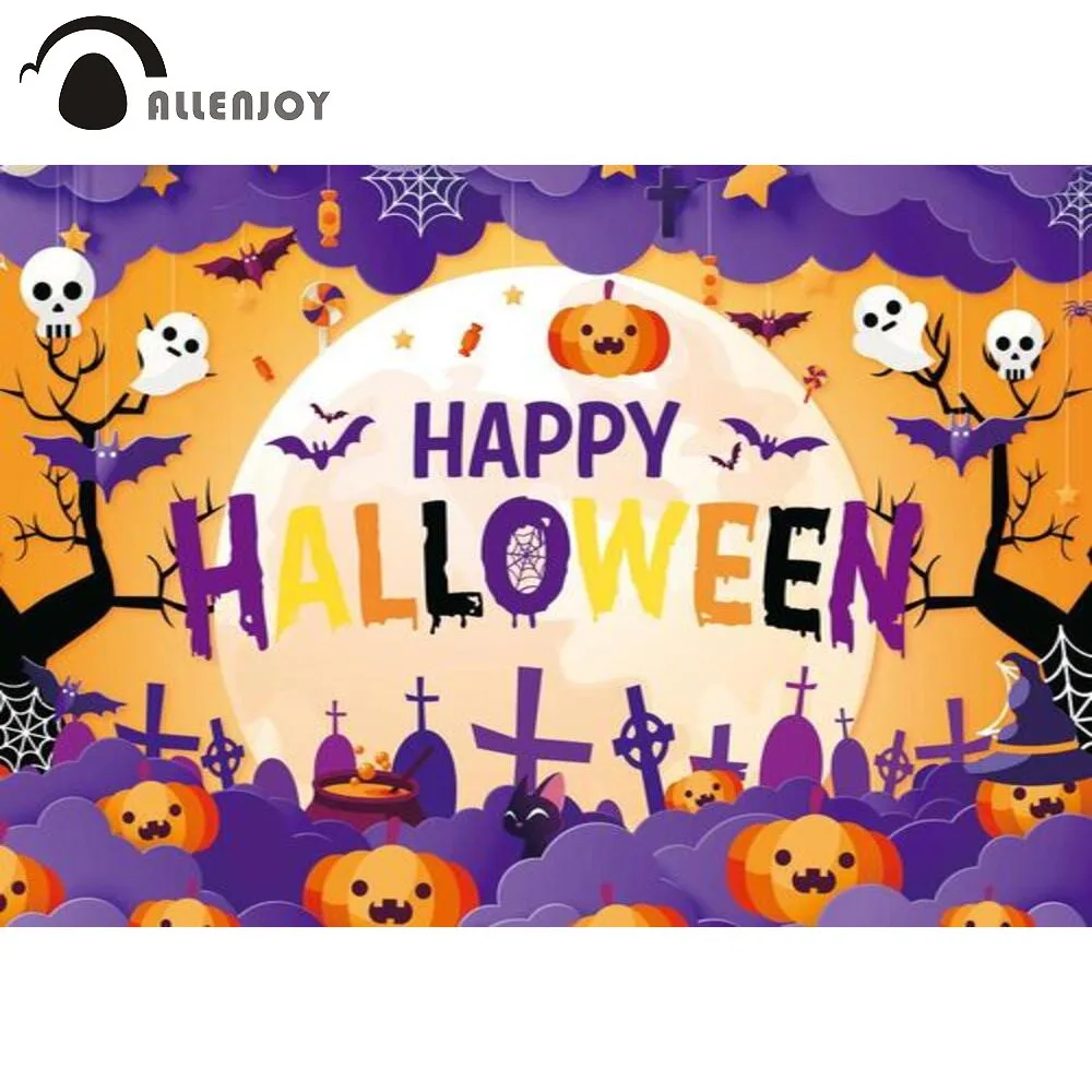 Allenjoy Party Backdrop Happy Halloween Cartoon Pumpkin Lantern Ghost Terrible Background Photography Photozone Photocall Props
Allenjoy Party Backdrop Happy Halloween Cartoon Pumpkin Lantern Ghost Terrible Background Photography Photozone Photocall Props