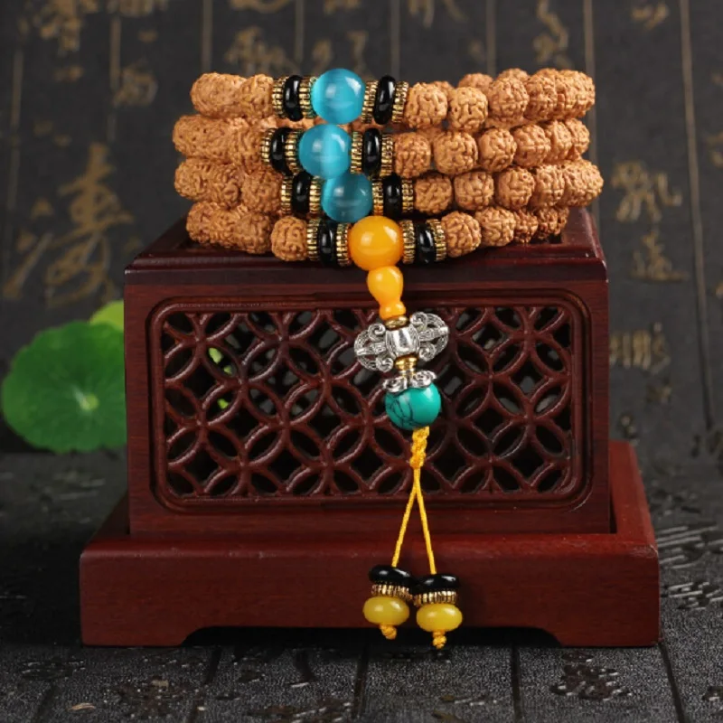 Original Design Exquisite Tibetan Dragon Grain Bodhi Seed 108 Beads Mala Bracelet with Blue Cats Eye Stone Hand String Wholesale
Original Design Exquisite Tibetan Dragon Grain Bodhi Seed 108 Beads Mala Bracelet with Blue Cats Eye Stone Hand String Wholesale