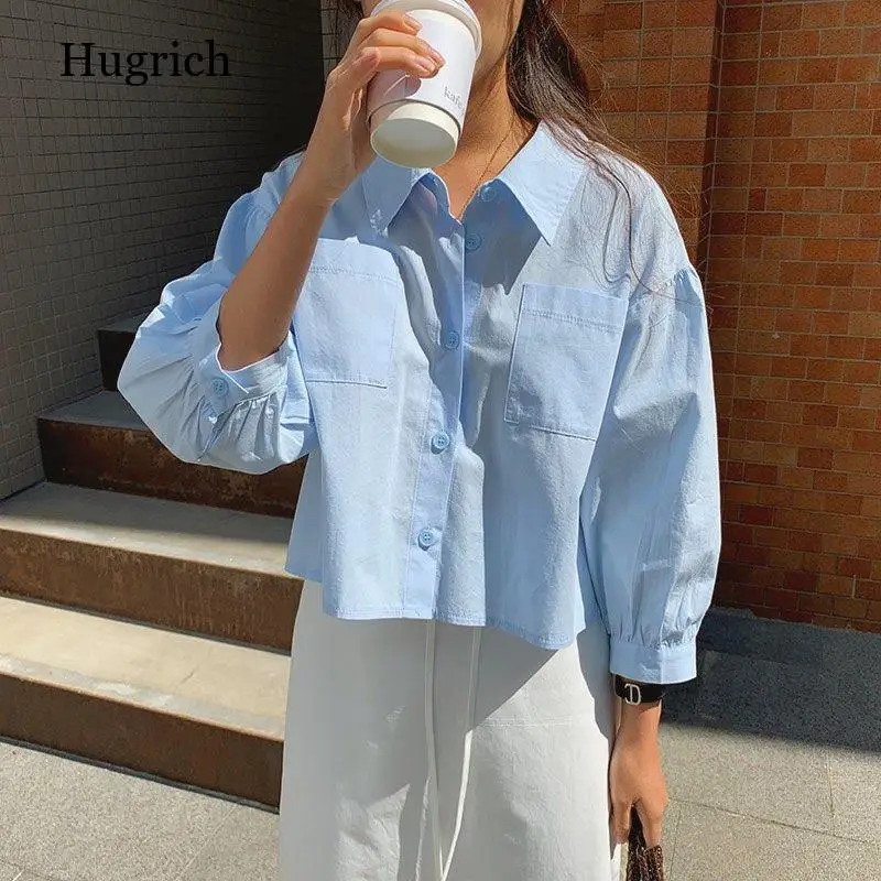 Women Blouse Korean Style Chic Single Breasted Turn Down Collar Loose Solid Color Ladies Tops Femme Casual
Women Blouse Korean Style Chic Single Breasted Turn Down Collar Loose Solid Color Ladies Tops Femme Casual