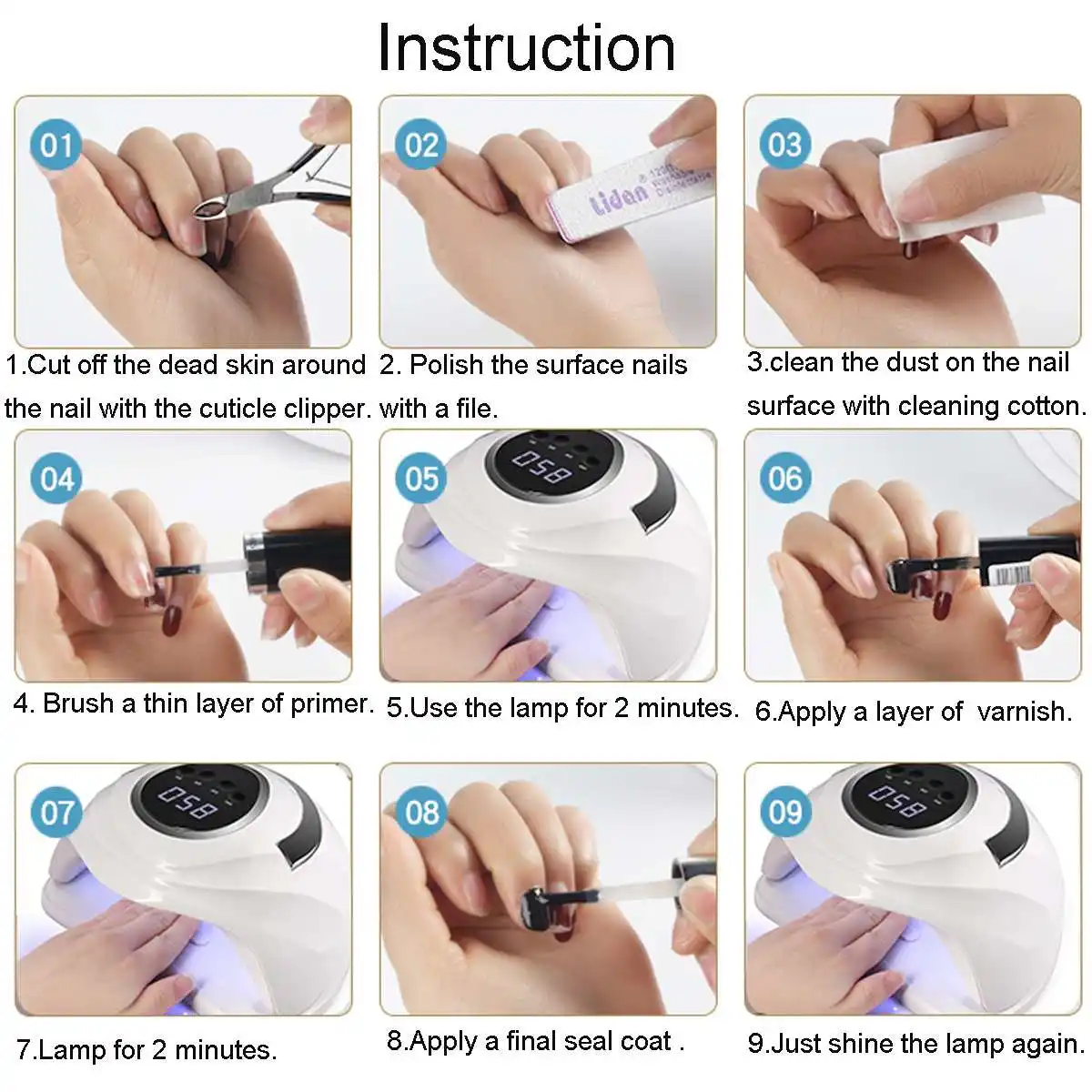 168W Handheld LED Lamp Nail Dryer 42 LEDs UV Ice Lamp For Drying Gel Polish 10/30/60/99s Timer Auto Sensor Manicure Tools
168W Handheld LED Lamp Nail Dryer 42 LEDs UV Ice Lamp For Drying Gel Polish 10/30/60/99s Timer Auto Sensor Manicure Tools