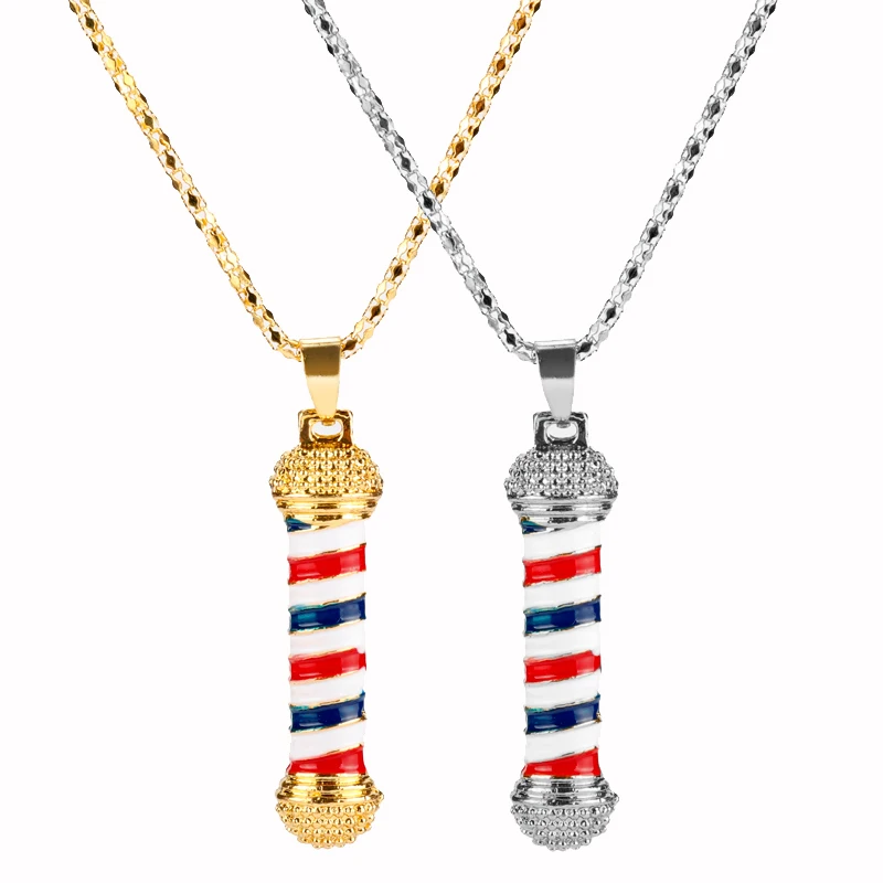 NEW Trendy 3D Barber Shop Pole Pendant Necklace Fashion Enamel Barber Shop Jewelry Hip Hop Gifts for Barber Hairdresser
NEW Trendy 3D Barber Shop Pole Pendant Necklace Fashion Enamel Barber Shop Jewelry Hip Hop Gifts for Barber Hairdresser