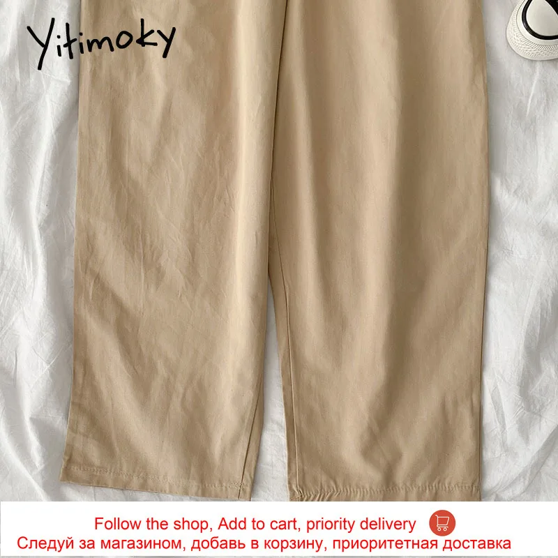 Yitimoky Overalls High Waist Pants Women Elastic Solid Black Loose Casual Drawstring Pockets Streetwear Summer 2021 New Fashion
Yitimoky Overalls High Waist Pants Women Elastic Solid Black Loose Casual Drawstring Pockets Streetwear Summer 2021 New Fashion