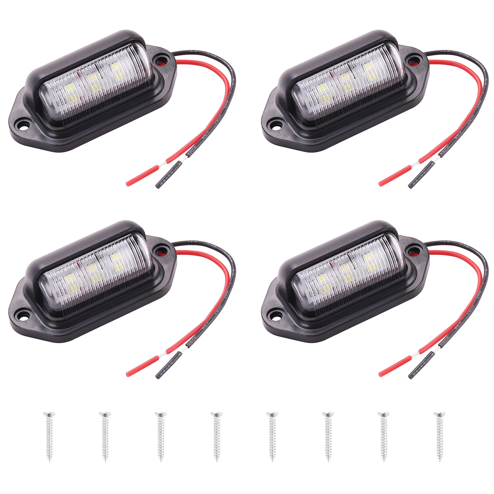 4PCS License Plate Light 6-SMD License Plate Lamp Taillight 12V-24V for Truck SUV Trailer Van RV Boats-White
4PCS License Plate Light 6-SMD License Plate Lamp Taillight 12V-24V for Truck SUV Trailer Van RV Boats-White