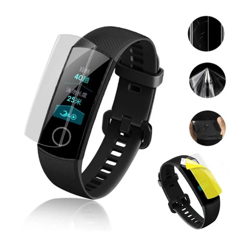 Ультрапрозрачная защитная пленка из ТПУ для Huawei Honor Band 4 Bnad 5 шт. защита экрана от