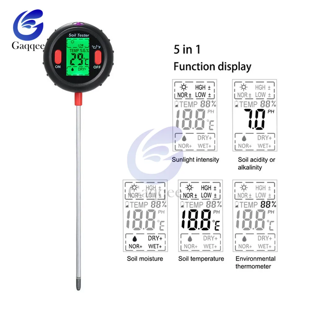 3 /4/5 in1 Soil Water Moisture Light PH Meter Tester Digital Analyzer Test Detector for Garden Plant Flower Hydroponic Garden
3 /4/5 in1 Soil Water Moisture Light PH Meter Tester Digital Analyzer Test Detector for Garden Plant Flower Hydroponic Garden