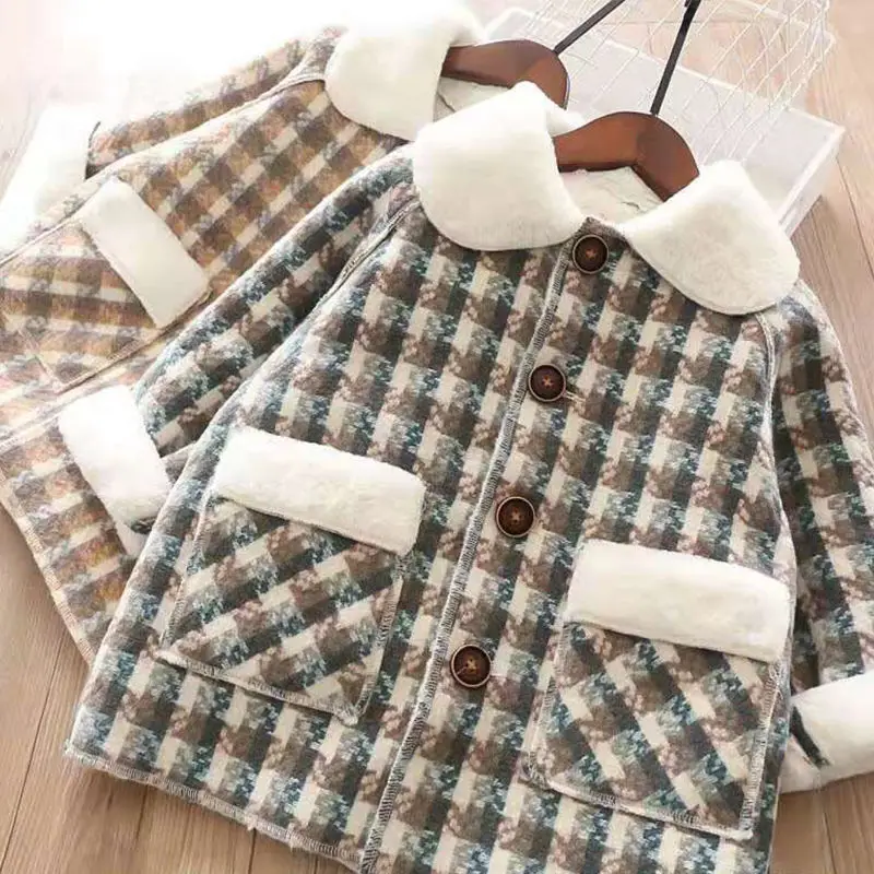 Girls Woolen Coat Jacket Cotton Overcoat 2021 Retro Warm Thicken Plus Velvet Winter Autumn Teenager School Children's Clothes
Girls Woolen Coat Jacket Cotton Overcoat 2021 Retro Warm Thicken Plus Velvet Winter Autumn Teenager School Children's Clothes