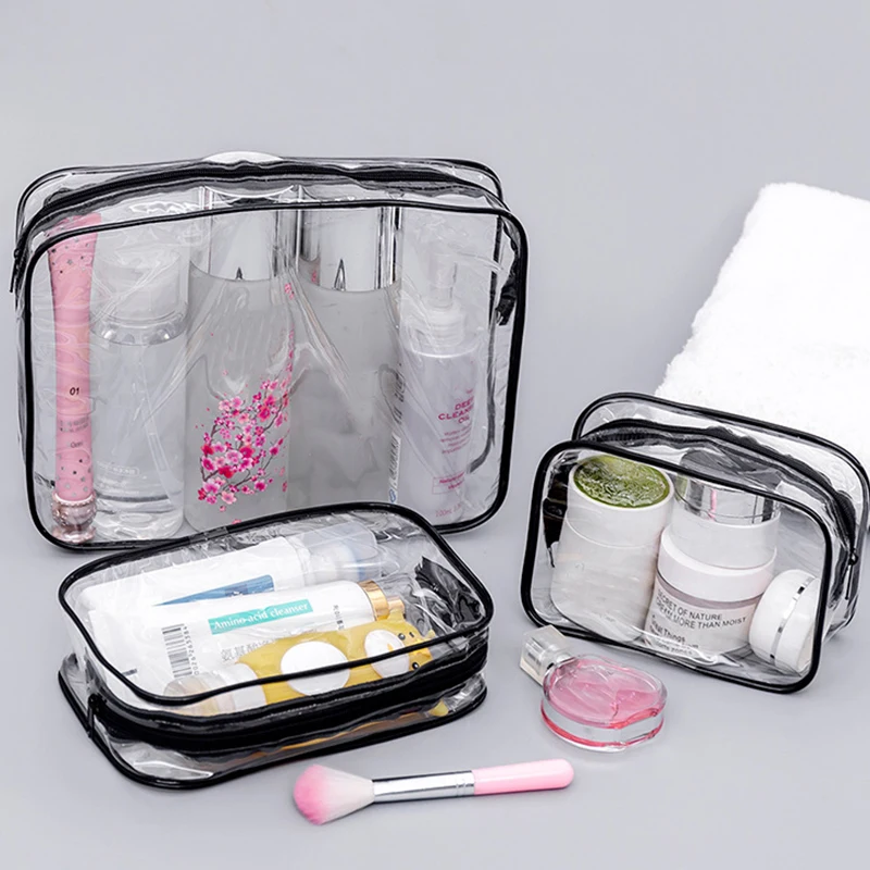Travel PVC Cosmetic Bags Women Transparent Clear Black Zipper Makeup Bag Organizer Travel Accessories Make Up Tote Handbags Case
Travel PVC Cosmetic Bags Women Transparent Clear Black Zipper Makeup Bag Organizer Travel Accessories Make Up Tote Handbags Case