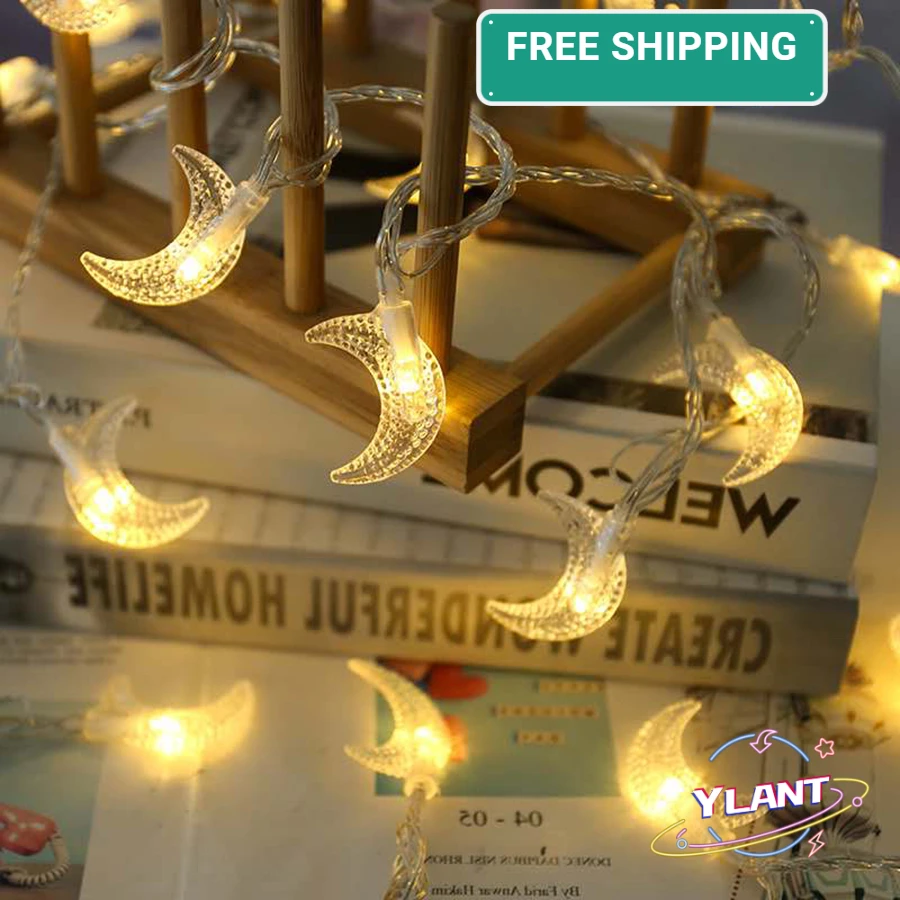 1.5M/3M/6M Moon shape LED String lights Holiday lighting Fairy Garland For Christmas Tree Wedding Party Ramadan Decoration
1.5M/3M/6M Moon shape LED String lights Holiday lighting Fairy Garland For Christmas Tree Wedding Party Ramadan Decoration