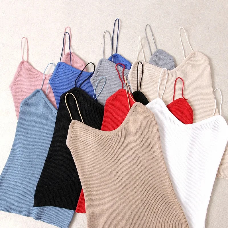 Female T-Shirt Umbilical Bottoming Camisole Sleeveless Elastic Small Vest Slim skirt Traf Women's Tube Top Knit Woman Sling Top
Female T-Shirt Umbilical Bottoming Camisole Sleeveless Elastic Small Vest Slim skirt Traf Women's Tube Top Knit Woman Sling Top