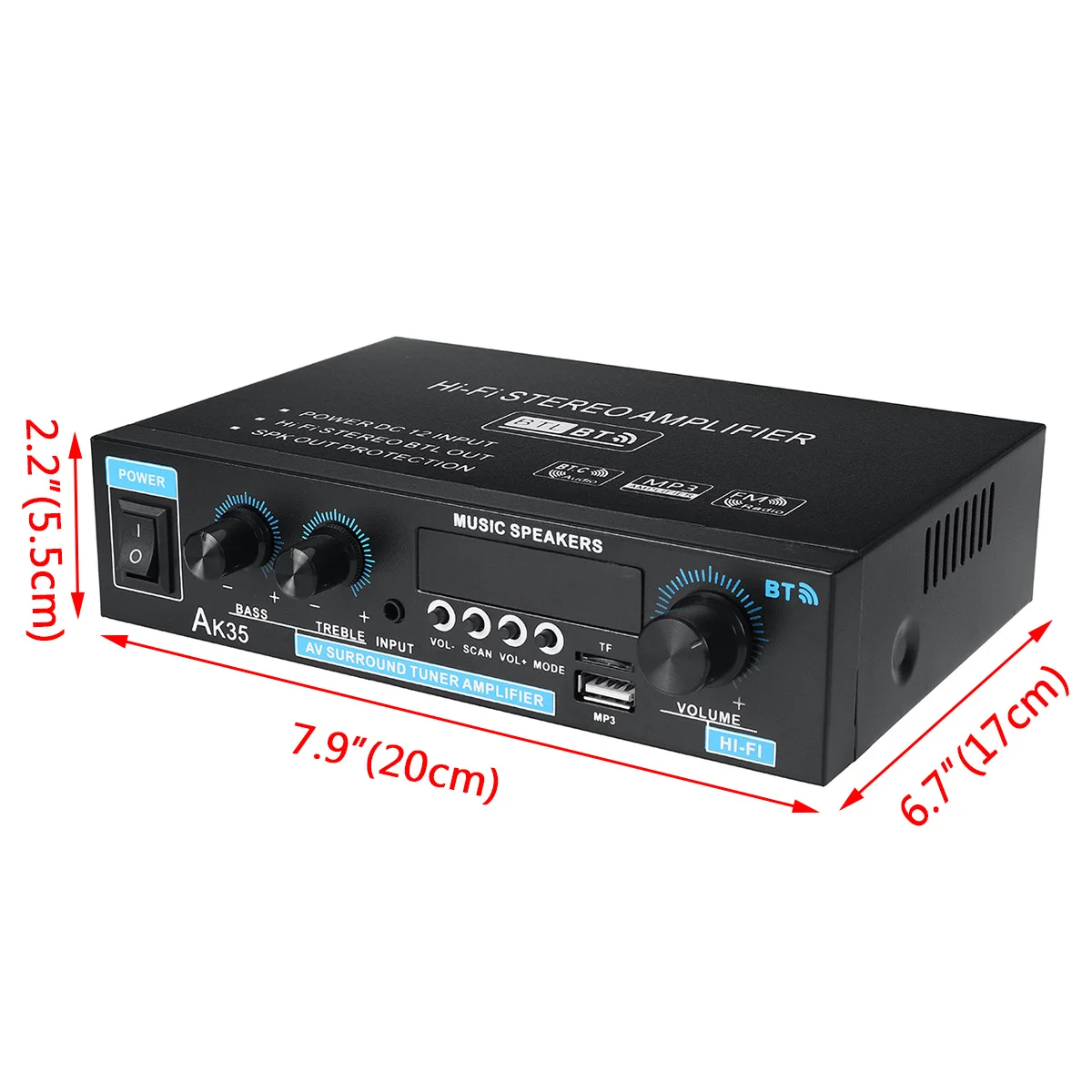 Усилитель AK35 для дома и автомобиля 2-канальный цифровой Hi-Fi усилитель с объемным