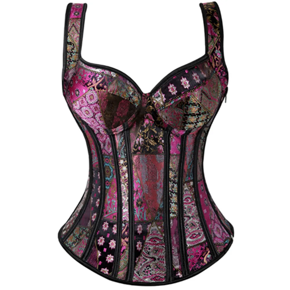 Gothic Retro Corset Steampunk Jacquard Shoulder Corsets Tops Women Straps Tank Slim Corselet Bustiers
Gothic Retro Corset Steampunk Jacquard Shoulder Corsets Tops Women Straps Tank Slim Corselet Bustiers