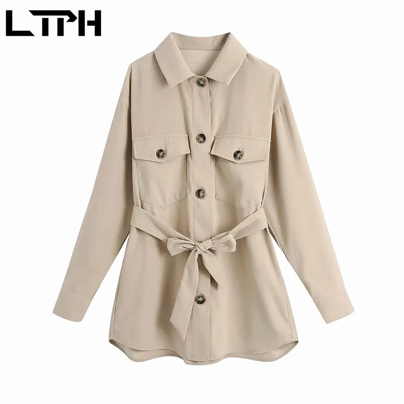 LTPH vintage tooling style shirt dress women long sleeve high waist sashes slim short elegant casual dresses 2021 Spring New
LTPH vintage tooling style shirt dress women long sleeve high waist sashes slim short elegant casual dresses 2021 Spring New
