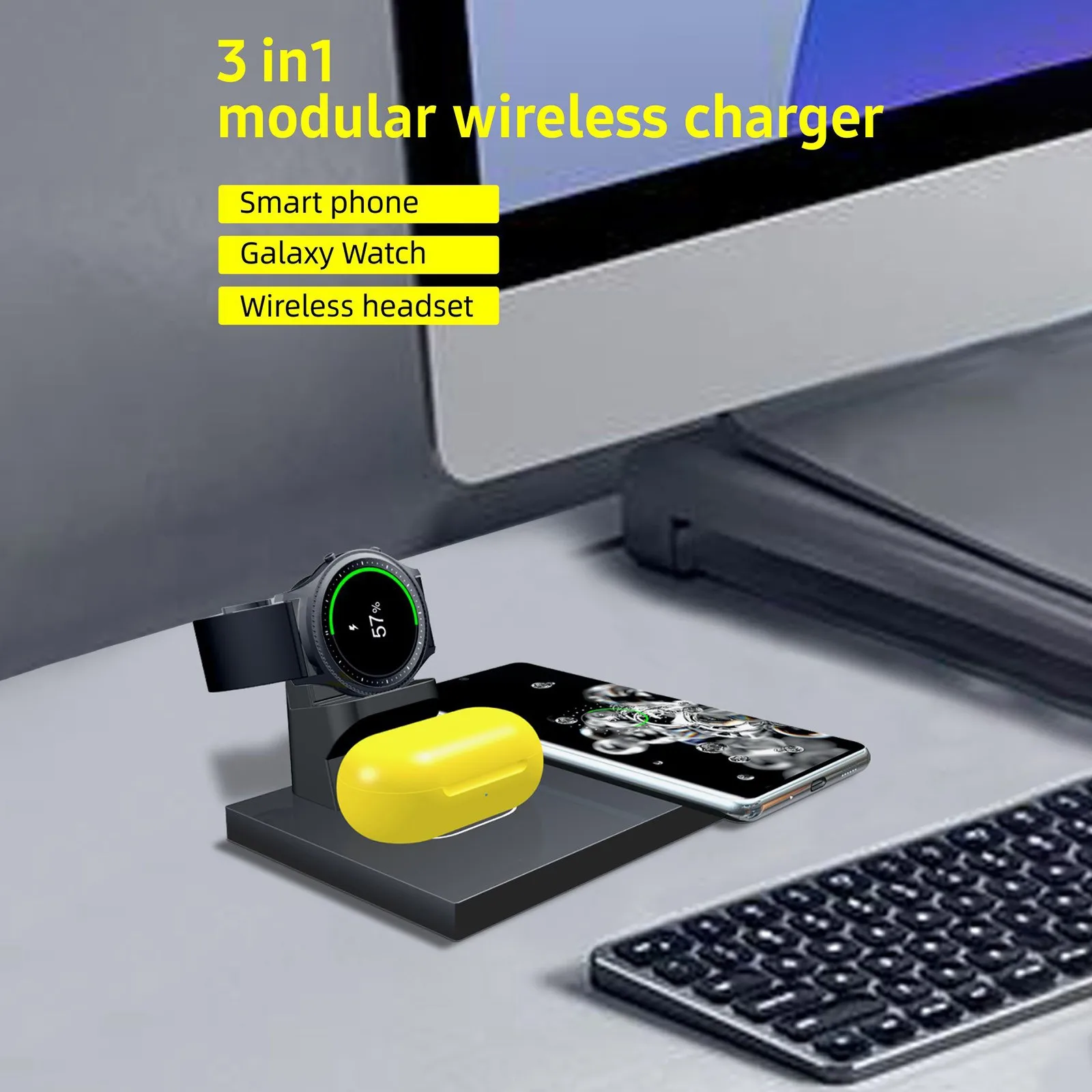 P10-S Multifunctional Combined Three-In-One Mobile Phone Holder Wireless Charger
P10-S Multifunctional Combined Three-In-One Mobile Phone Holder Wireless Charger