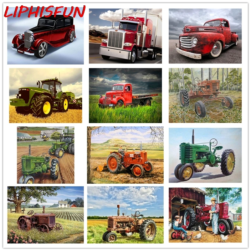 LIPHISFUN Full Drill Diamond Painting Handmade Embroidery Cross Stitch Square/round Home Decor vintage tractor farm scenery 
LIPHISFUN Full Drill Diamond Painting Handmade Embroidery Cross Stitch Square/round Home Decor vintage tractor farm scenery