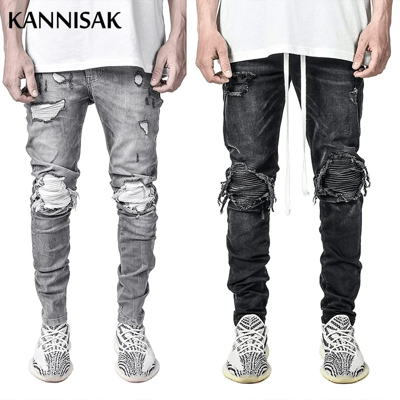 KANNISAK Ripped Mens Jeans 2021 Streetwears Moto Biker Denim Pants Black Hole Skinny Hip Hop Pencil Pants Full Length Trousers
KANNISAK Ripped Mens Jeans 2021 Streetwears Moto Biker Denim Pants Black Hole Skinny Hip Hop Pencil Pants Full Length Trousers
