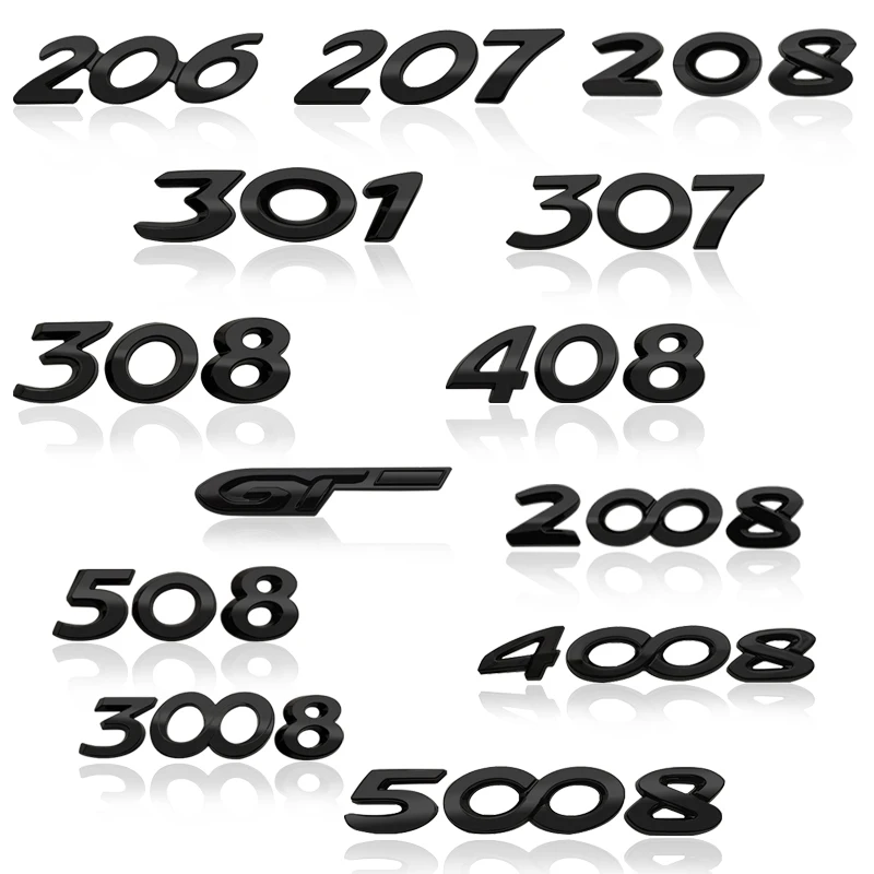 3D Metal car Letter Rear trunk Decals Emblem badge sticker For Peugeot 206 207 208 301 307 308 406 408 508 5008 2008 3008 4008
3D Metal car Letter Rear trunk Decals Emblem badge sticker For Peugeot 206 207 208 301 307 308 406 408 508 5008 2008 3008 4008