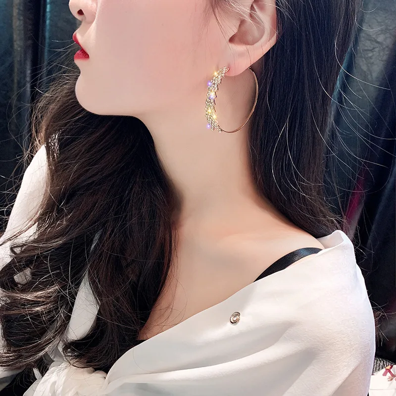 DREJEW Luxury Silver Gold Rhinestone Hoop Earrings Big Geometric Circle Christmas 925 Earrings for Women Wedding Parties HE036
DREJEW Luxury Silver Gold Rhinestone Hoop Earrings Big Geometric Circle Christmas 925 Earrings for Women Wedding Parties HE036