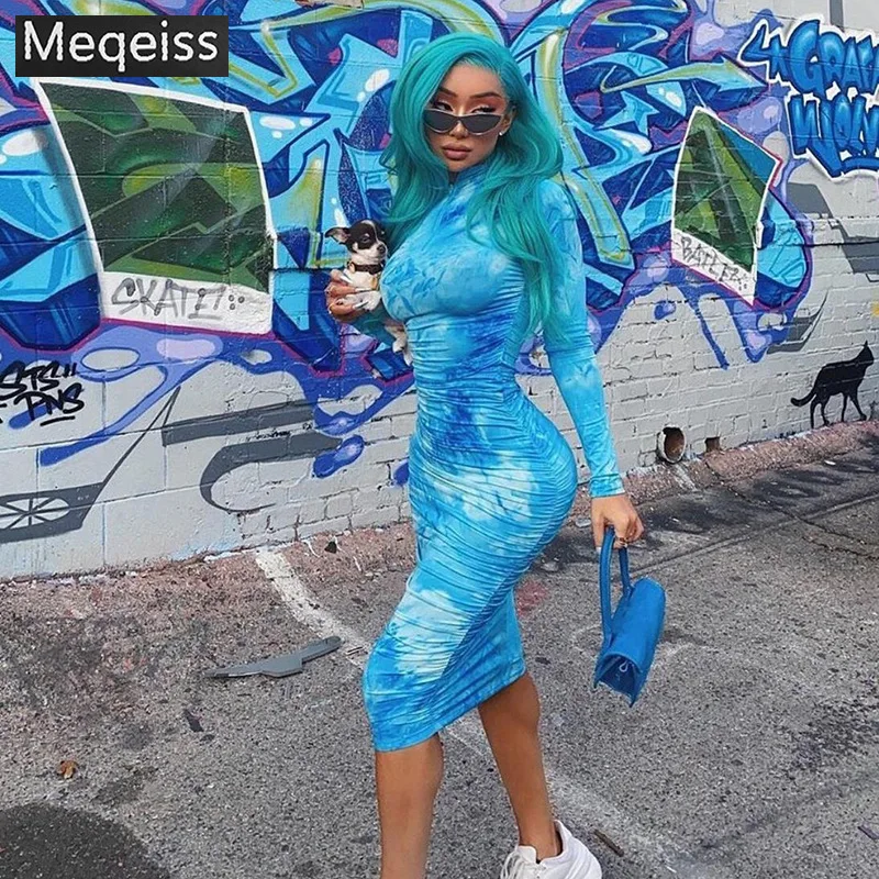 Meqeiss 2020New autumn high quality print turtleneck bodycon midi dress woman casual high street pleated slim zipper dress mujer
Meqeiss 2020New autumn high quality print turtleneck bodycon midi dress woman casual high street pleated slim zipper dress mujer