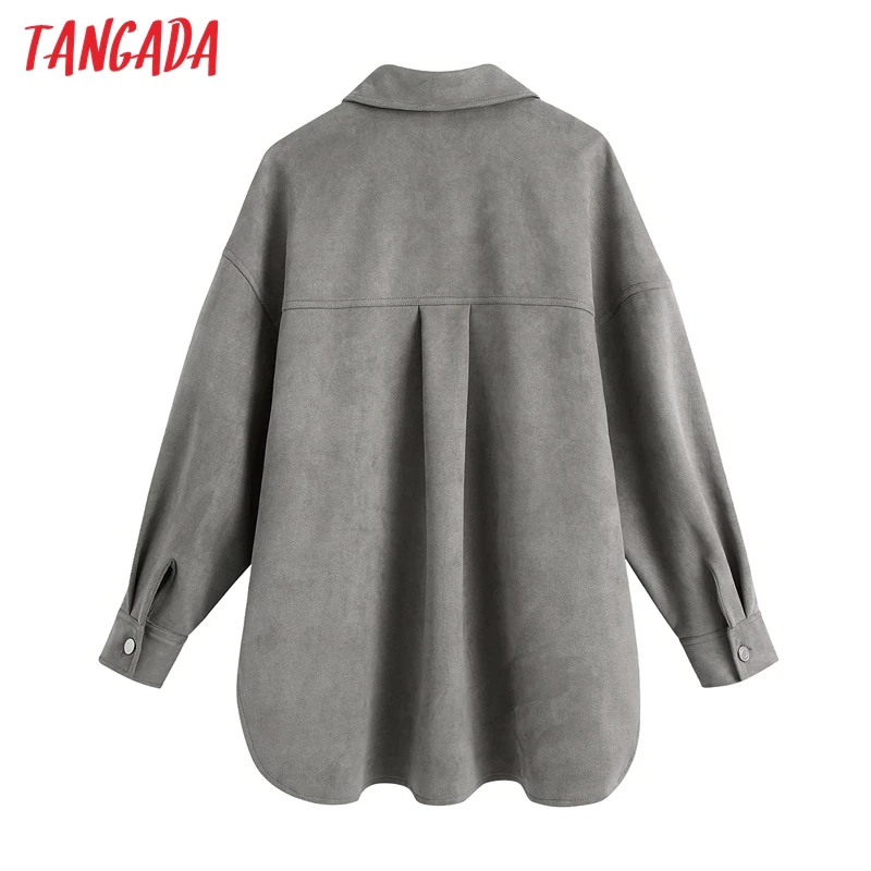 Tangada Women Solid Gray Suede Oversized Jacket Spring Fashion Female Long Sleeve Tops BE512
Tangada Women Solid Gray Suede Oversized Jacket Spring Fashion Female Long Sleeve Tops BE512