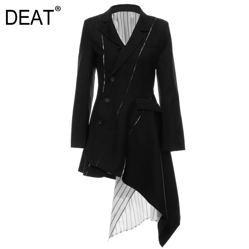 DEAT 2021 New Autumn Turn-down Collar High Quality Striped Full Sleeves High Waist Zippers Single Breasted Dress WJ05001L
DEAT 2021 New Autumn Turn-down Collar High Quality Striped Full Sleeves High Waist Zippers Single Breasted Dress WJ05001L