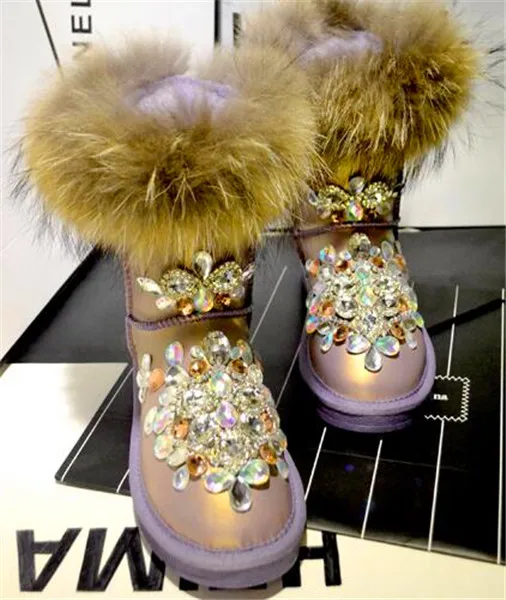Winter handmade leather fox fur in the tube snow boots fur one female boots glossy snow cotton
Winter handmade leather fox fur in the tube snow boots fur one female boots glossy snow cotton