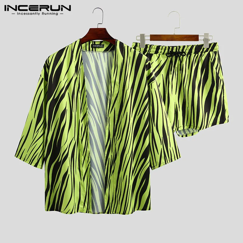 Summer Men Sets Beach Print Streetwear Open Stitch 3/4 Sleeve Casual Cardigan Tops Shorts Fashion Men Hawaiian Sets INCERUN 2021
Summer Men Sets Beach Print Streetwear Open Stitch 3/4 Sleeve Casual Cardigan Tops Shorts Fashion Men Hawaiian Sets INCERUN 2021
