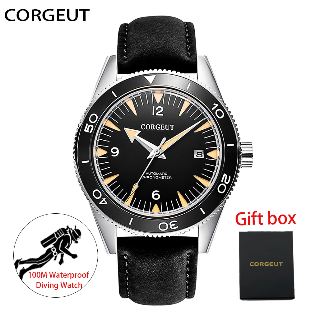 CORGEUT 41mm Fashion Men's Watches Top Brand Luxury Mechanical Waterproof Sports Leather Strap Wristwatch Men Orologio da uomo
CORGEUT 41mm Fashion Men's Watches Top Brand Luxury Mechanical Waterproof Sports Leather Strap Wristwatch Men Orologio da uomo