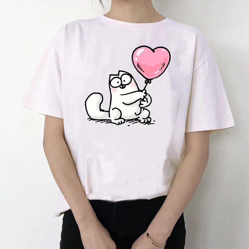 2020 Cute White Simons Cat summer print Women's T-shirt Kawaii Cat fashion couples casual Street Clothing Harajuku T-shirt Tops
2020 Cute White Simons Cat summer print Women's T-shirt Kawaii Cat fashion couples casual Street Clothing Harajuku T-shirt Tops