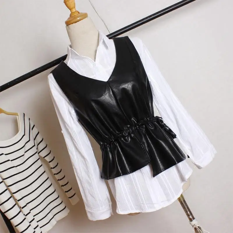 Woman Faux Leather Pu Jacket Coat 2022 Spring Female Casual Pu Pockets Winter Sleeveless Jackets Coats Ladies Vests 4XL Q342
Woman Faux Leather Pu Jacket Coat 2022 Spring Female Casual Pu Pockets Winter Sleeveless Jackets Coats Ladies Vests 4XL Q342