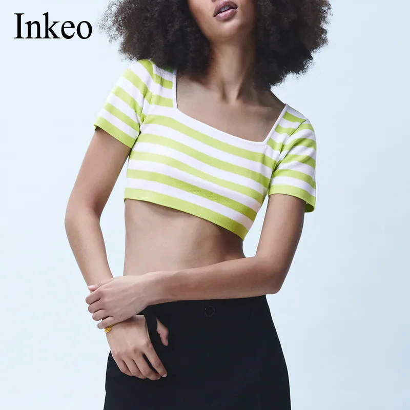 Striped Crop Top Women 2021 Knitted T Shirt Harajuku Tee Top Short Sleeve T shirt Pullovers Women Casual Cute Sexy INKEO 1T027
Striped Crop Top Women 2021 Knitted T Shirt Harajuku Tee Top Short Sleeve T shirt Pullovers Women Casual Cute Sexy INKEO 1T027