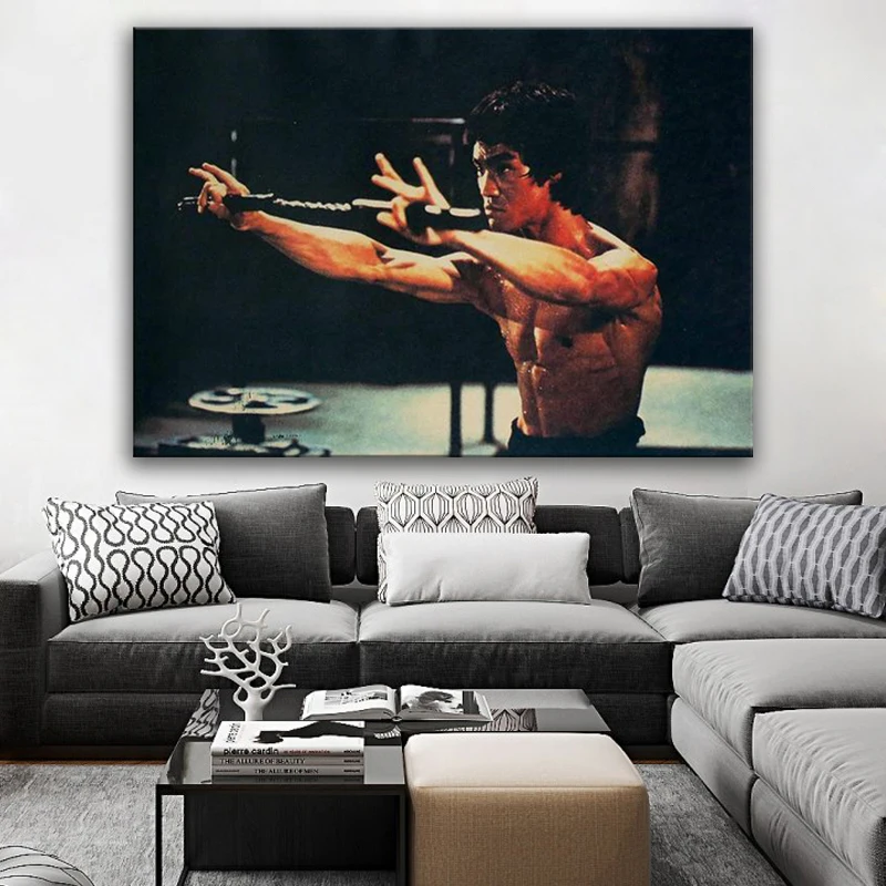 Chinese Kung Fu star Bruce Lee retro poster canvas paper wall stickers column cafe decoration painting room decoration
Chinese Kung Fu star Bruce Lee retro poster canvas paper wall stickers column cafe decoration painting room decoration