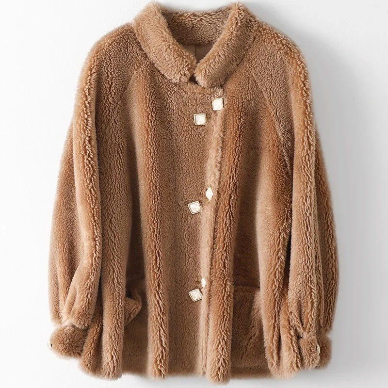 Winter Fashion Pellet Sheep Shearing Fur Coat Genuine Wool Soft Overcoat Women Ladies Stand Collar Jacket Button Pocket Outwear
Winter Fashion Pellet Sheep Shearing Fur Coat Genuine Wool Soft Overcoat Women Ladies Stand Collar Jacket Button Pocket Outwear