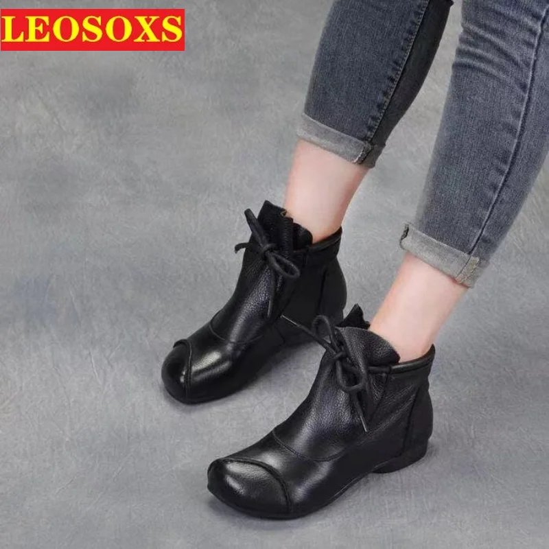 Ankle Boots Women 202 Autumn Winter New Warm Boots Versatile Soft Bottom Low Front Lace-up Riding Boots Retro Women's Boots
Ankle Boots Women 202 Autumn Winter New Warm Boots Versatile Soft Bottom Low Front Lace-up Riding Boots Retro Women's Boots