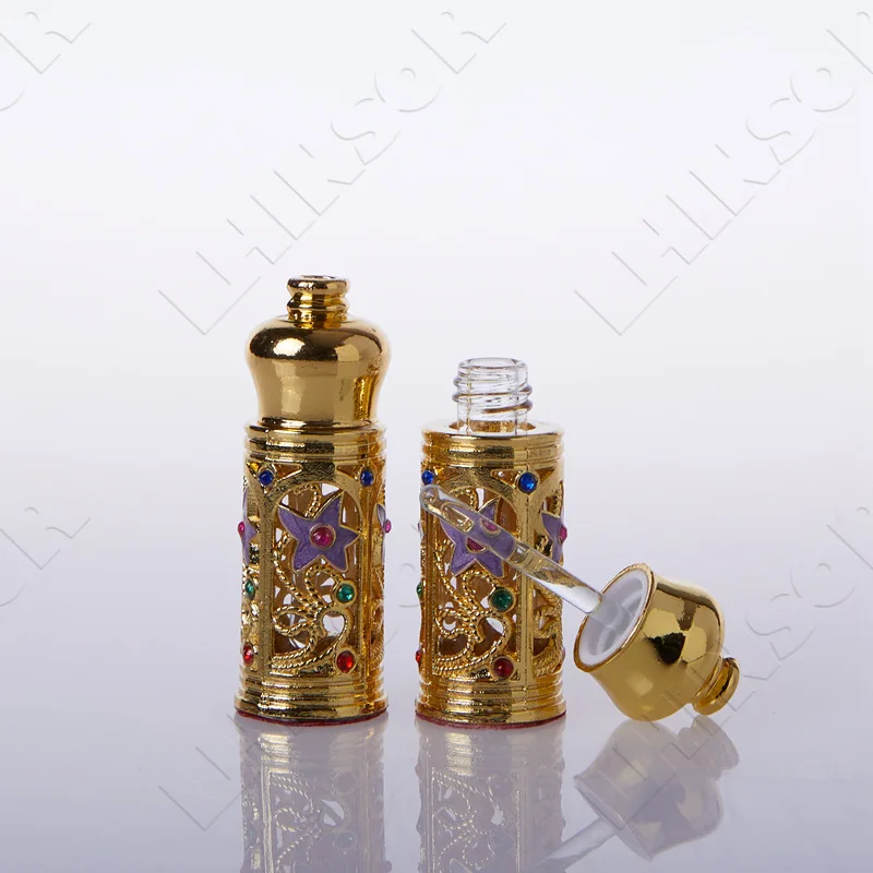 3ml Arabic Style Alloy Glass Gold Silver Perfume Bottle Metal Essential Oils Bottles Vials with Glass Sticker for Doterra
3ml Arabic Style Alloy Glass Gold Silver Perfume Bottle Metal Essential Oils Bottles Vials with Glass Sticker for Doterra