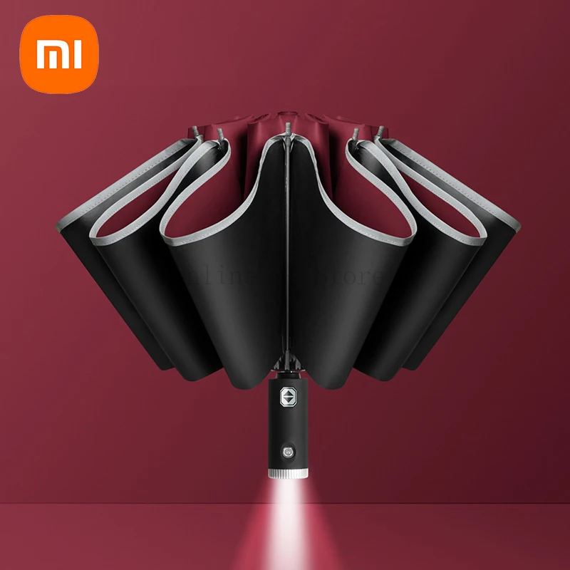 New Xiaomi Auto Open Close Light-emitting LED Reverse Umbrella Ten-bones Three-folding Automatic Business Umbrella with Light
New Xiaomi Auto Open Close Light-emitting LED Reverse Umbrella Ten-bones Three-folding Automatic Business Umbrella with Light