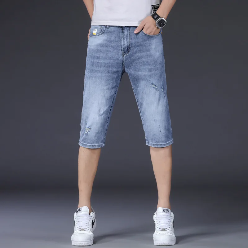 Summer thin perforated Denim Capris men's 2021 fashion trend wear white casual straight shorts men's
Summer thin perforated Denim Capris men's 2021 fashion trend wear white casual straight shorts men's
