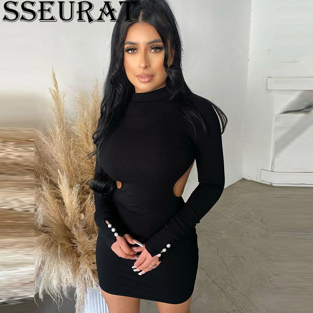 SSEURAT Sexy Rib Knitted Backless Mini Dress Women Winter Long Sleeve O Neck Slim Wrap Bodycon Dresses
SSEURAT Sexy Rib Knitted Backless Mini Dress Women Winter Long Sleeve O Neck Slim Wrap Bodycon Dresses
