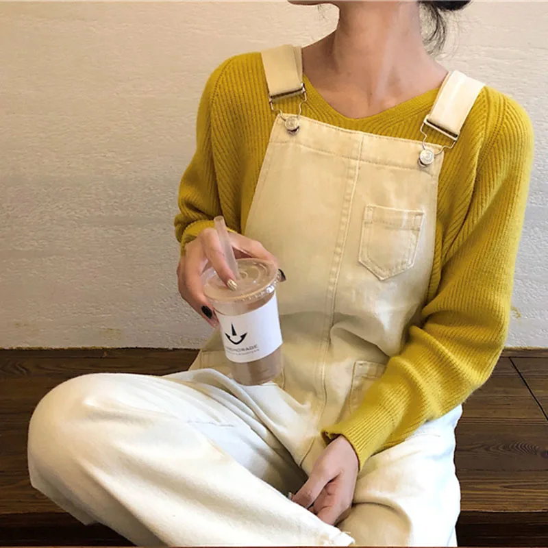 Denim Jumpsuits Women Spring Solid Ankle Length Friends Pockets Simple Loose Suspender Strap Kroean Style Straight Femme Clothes
Denim Jumpsuits Women Spring Solid Ankle Length Friends Pockets Simple Loose Suspender Strap Kroean Style Straight Femme Clothes