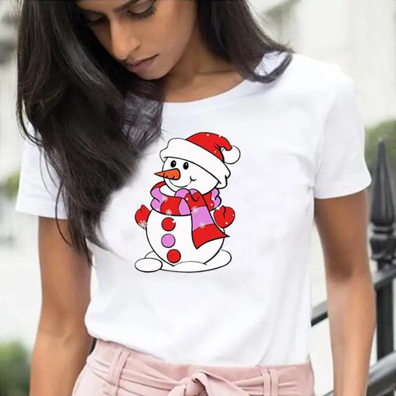 Merry Christmas Print Snowman T Shirt Women Tops Fashion Holiday Tee Shirt Femme New Year Graphic Casual Tshirt Camiseta Mujer
Merry Christmas Print Snowman T Shirt Women Tops Fashion Holiday Tee Shirt Femme New Year Graphic Casual Tshirt Camiseta Mujer
