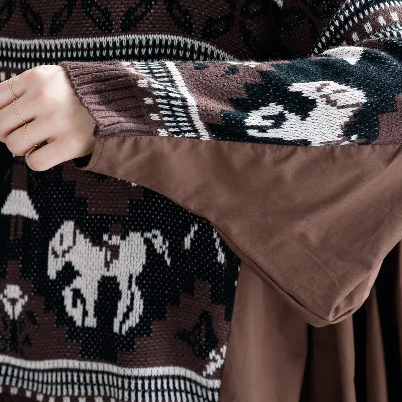 Johnature 2021 New Korean Knitting Bating Loose Women Sweaters Autumn Winter Casual Irregular Animal Print Female Sweaters
Johnature 2021 New Korean Knitting Bating Loose Women Sweaters Autumn Winter Casual Irregular Animal Print Female Sweaters