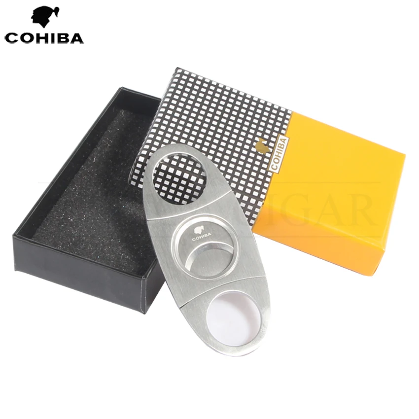 COHIBA Stainless Steel Cigar Cutter Sharp Blade Zigarren Cutter Metal Cigar Knife Guillotina With Gift Box
COHIBA Stainless Steel Cigar Cutter Sharp Blade Zigarren Cutter Metal Cigar Knife Guillotina With Gift Box