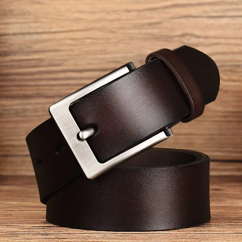 Cow Genuine Leather Belt for Men High Quality Metal Pin Buckle Jeans Belt Cowskin Casual Belts Business Belt Cowboy Waistband 
Cow Genuine Leather Belt for Men High Quality Metal Pin Buckle Jeans Belt Cowskin Casual Belts Business Belt Cowboy Waistband