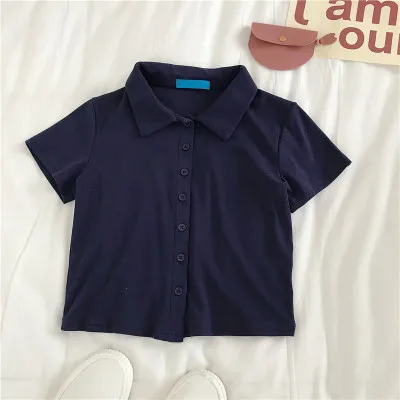 han Ladies Summer College Style Single-breasted Pure Color Slim Fit Short Short Sleeve POLO Shir
han Ladies Summer College Style Single-breasted Pure Color Slim Fit Short Short Sleeve POLO Shir