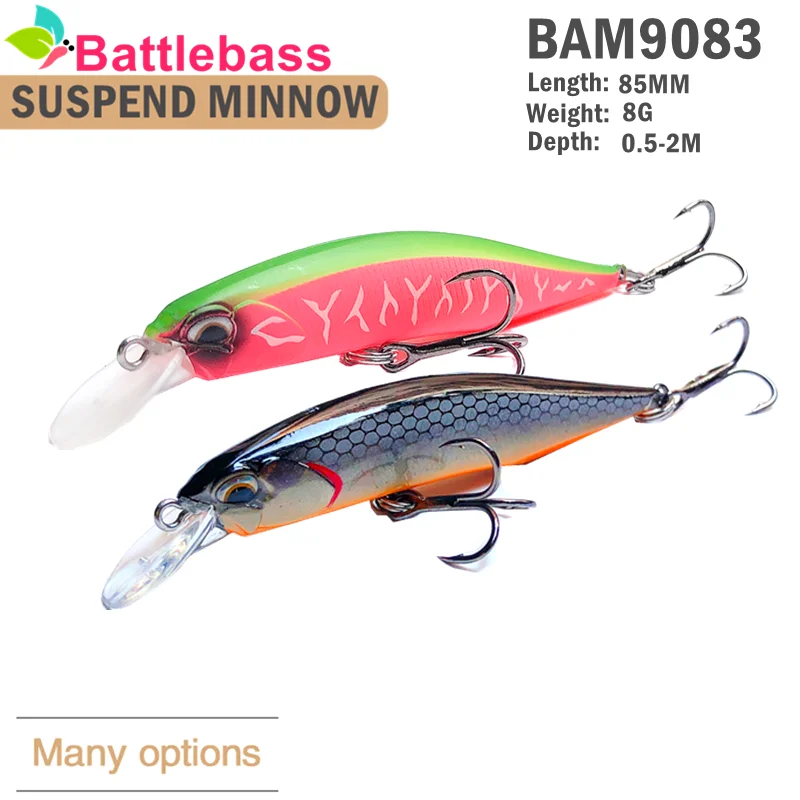 Battlebass NEW 1pc 85mm 8g with 2 Fishing Hooks Fishing Minnow Fishing Lure Bass Tackle Crank Baits Tackle Lure Suspend Minnow
Battlebass NEW 1pc 85mm 8g with 2 Fishing Hooks Fishing Minnow Fishing Lure Bass Tackle Crank Baits Tackle Lure Suspend Minnow